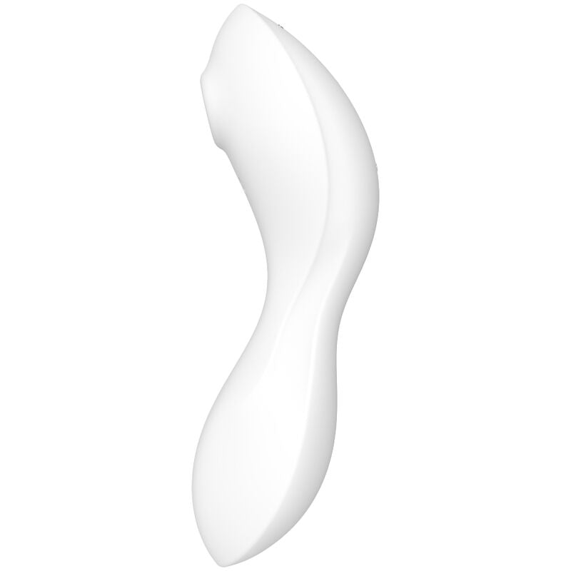 Sex toy bianco multifunzione. Diviso un due parti; la parte alta aspira, viene usato per la parte esterna della vulva; la parte inferiore utilizza la vibrazione per una stimolazione interna ed esterna